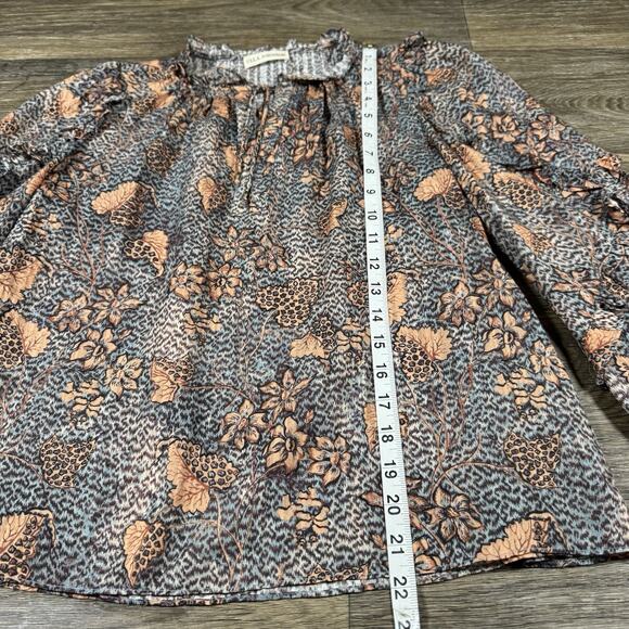 ULLA JOHNSON Manet Ruffled Floral Print Blouse Size 0 Multicolor - Picture 7 of 13